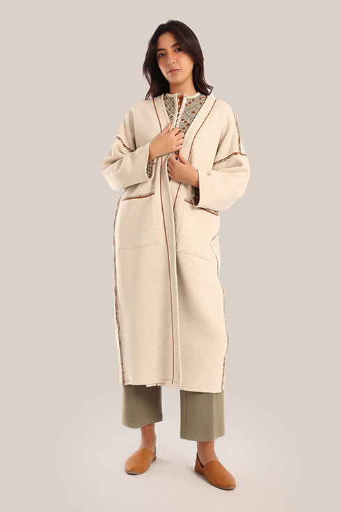 Oversized reversible quilted coat